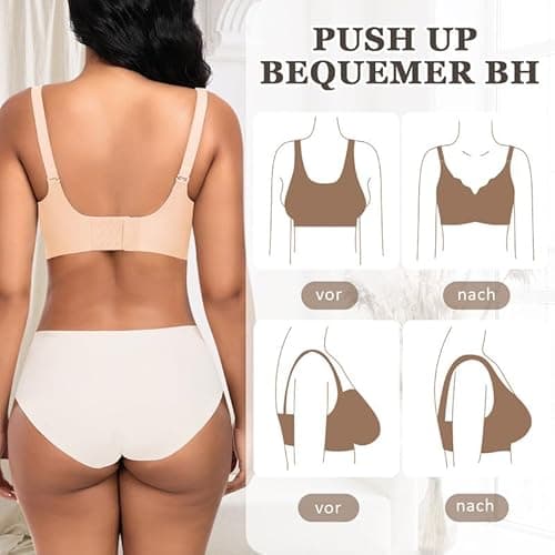 Thumbnail 4 de Jiuday BH Damen Ohne Bügel Push Up Nahtlos