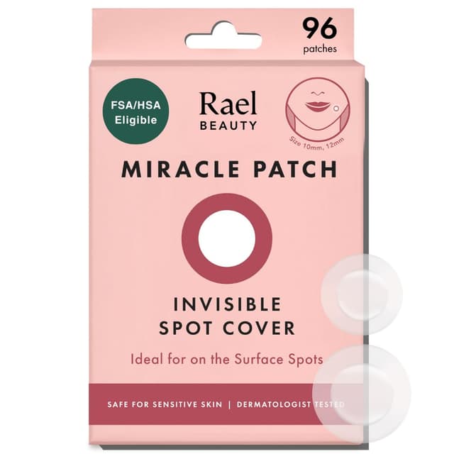 Detalle de Rael Miracle Invisible Spot Cover Hydrocolloid Acne Spot Patches (96 count, 2 sizes)