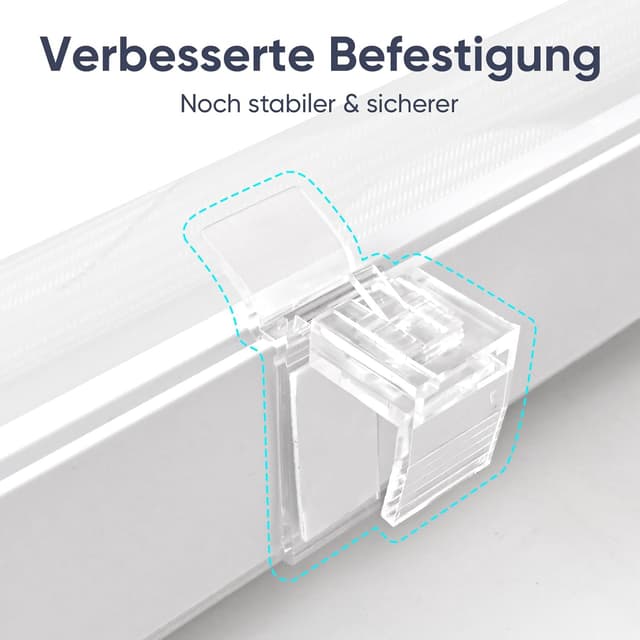 Detalle 2 de Sekey Doppelrollo Wellen Klemmfix ohne Bohren für Fenster (85 cm breit) – Duo Rollo Welle Jalousie Sonnenschutz in Weiß