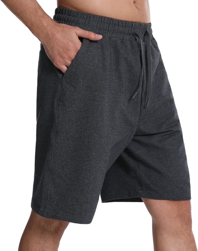 Detalle de Short de détente homme avec poches profondes en jersey (coton/polyester/élasthanne) — idéal course et entraînement