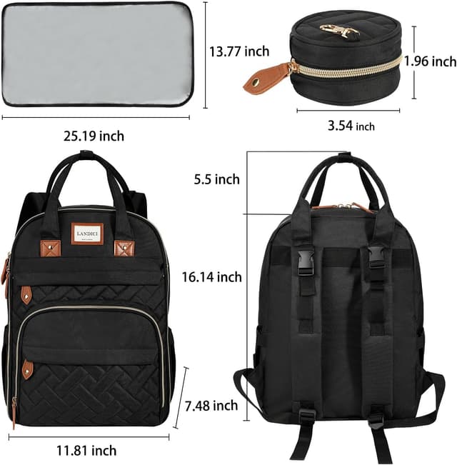 Thumbnail 4 de LANDICI Baby Changing Bag Backpack 25.2"