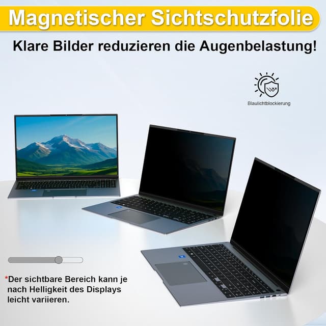 Detalle de STARY magnetische Blickschutzfolie für 14 Zoll (16:10) – abnehmbar, Anti-Spy und Blaulicht-/Blendschutz