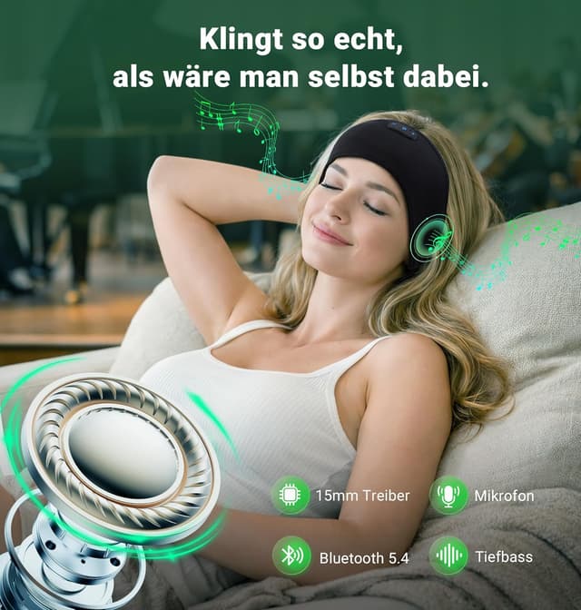 Detalle de Bluetooth Schlafkopfhörer Stirnband 5.4