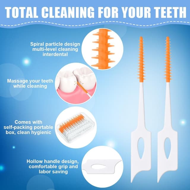 Detalle 2 de URAQT interdental brushes 220pcs orange