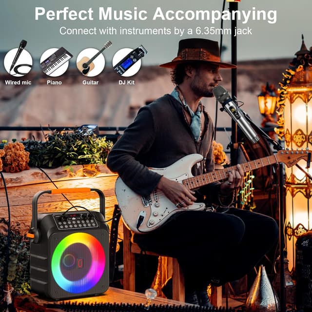 Detalle de HWWR Karaoke Machine 30W with 6.5-inch subwoofer