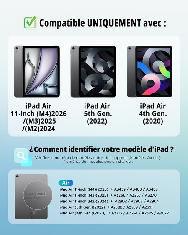 Detalle 2 de CACOE clavier étui iPad Air 11 avec rétroéclairage