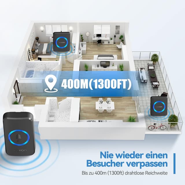 Thumbnail 1 de VOXON Funkklingel 400 m Reichweite – Türgong