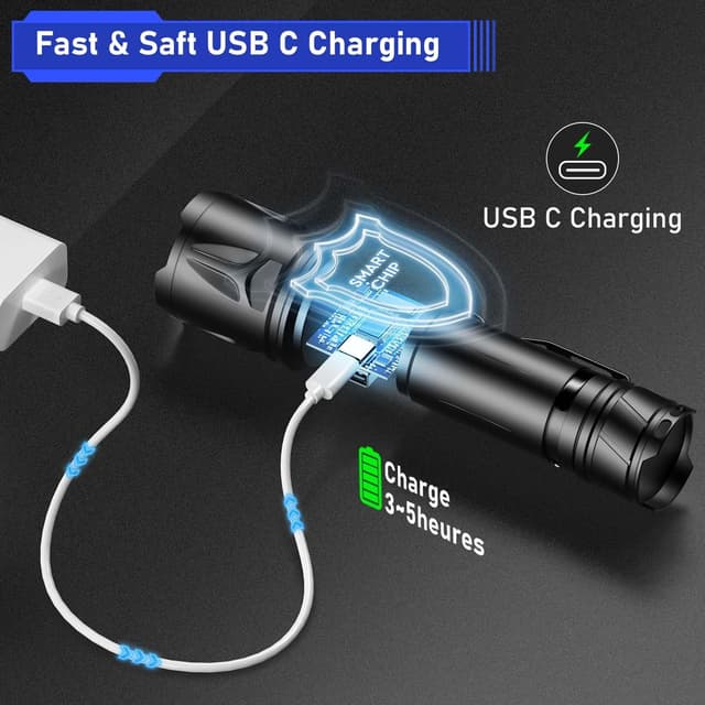 Thumbnail 4 de JAY-PARK Torches LED Super Bright 500,000 Lumens Torch