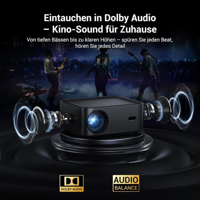 Thumbnail 3 de HAPPRUN 4K Smart Beamer mit 1000 ANSI‑Lumen