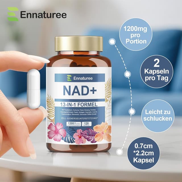 Detalle de NAD Supplement 1200 mg NAD 13, 120 Kapseln