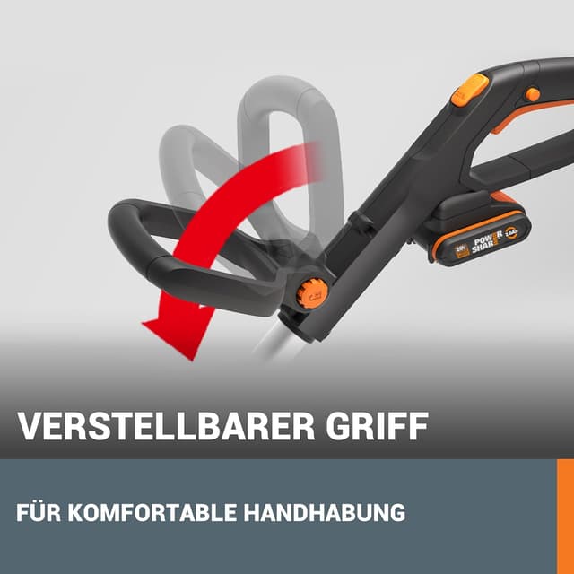 Thumbnail 6 de WORX WG163E.1 Akku-Rasentrimmer 20V 2-in-1 mit Rad zum Kantenschneiden (30 cm Schnittdurchmesser)