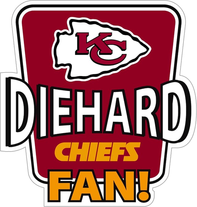 Detalle de Siskiyou Sports Kansas City Chiefs Die-Hard Fan Auto Decal (6.75 x 6.5 in) — Team Colors
