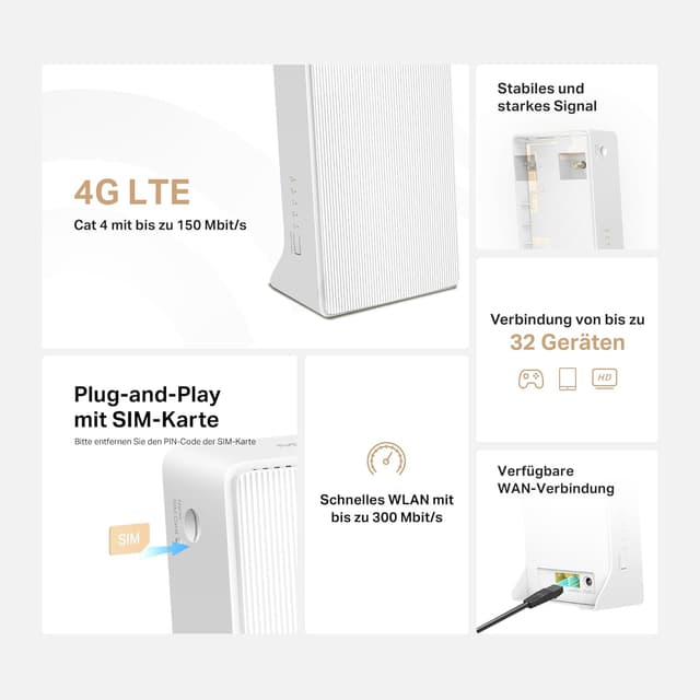 Thumbnail 2 de Mercusys MB110-4G LTE Router 150 Mbit/s