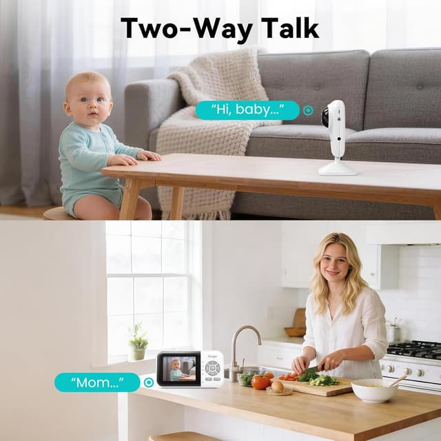 Detalle de Simyke Baby Monitor with Camera & 2.8 Inch Screen (No WiFi) with 2-Way Talk and VOX mode