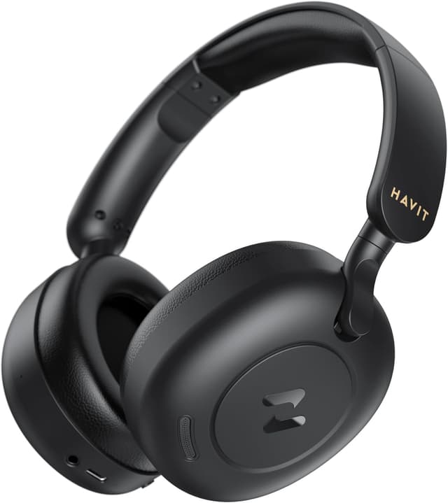 Detalle de Havit Hybrid Active Noise Cancelling Over-Ear Headphones (Bluetooth 5.4) with 5-mic ENC, 76H playtime
