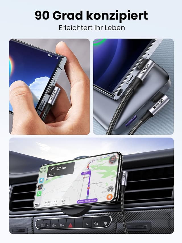 Thumbnail 3 de UGREEN USB C Kabel 100W Winkel 2m