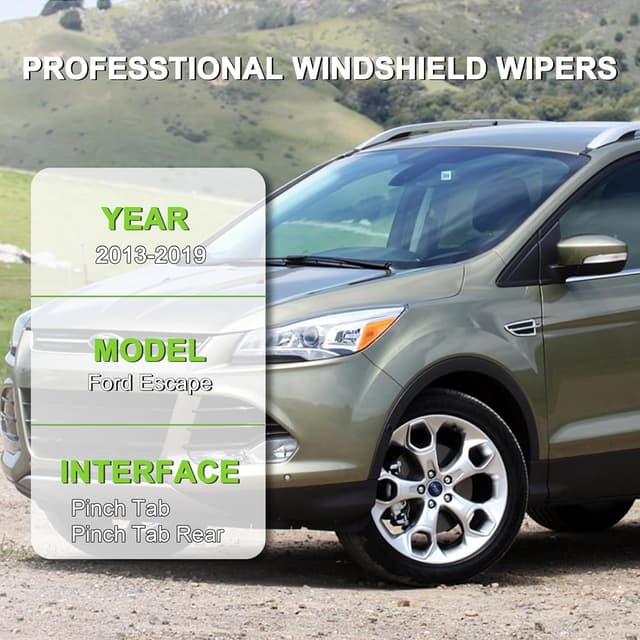 Detalle 2 de PARRATI Windshield Wipers for 2013-2019 Ford Escape (28" front + 11" rear, set of 3) — quiet, streak-free replacement blades
