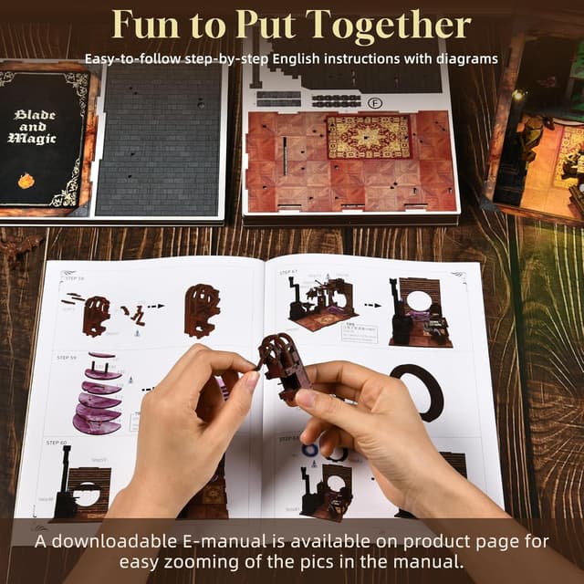 Thumbnail 6 de MiniCity Book Nook Kit DIY miniature dollhouse booknook with LED light and dust cover (Blade and Magic)