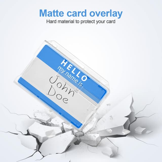 Detalle de Vicloon Kartenhalter Ausweis für 2 Karten mit Schieber, gefrostet & transparent (für Personalausweis, Weiß)