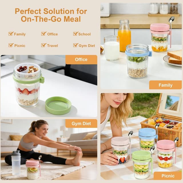 Thumbnail 4 de Overnight Oats Jars 16 oz 🥣