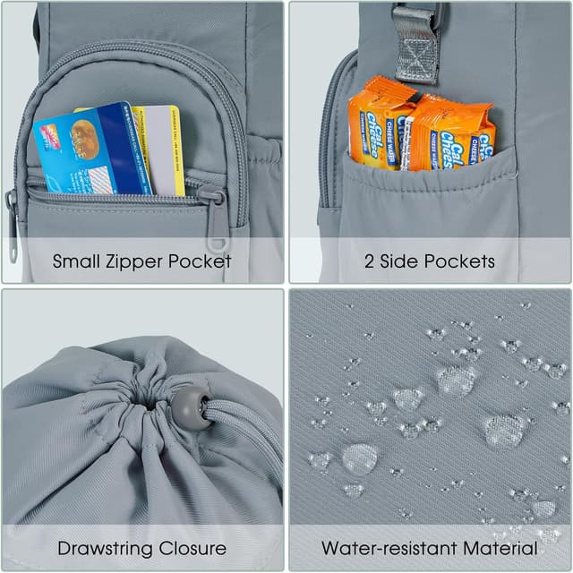 Detalle de Sportsnew insulated water bottle carrier sling bag (1L) with phone pocket – Blue