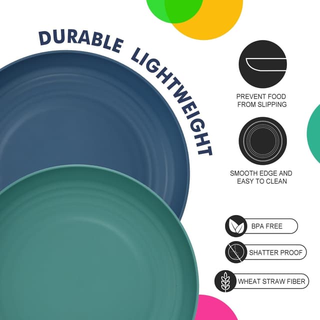 Thumbnail 2 de Homienly Deep Wheat Straw Plates 9 inch 🍽