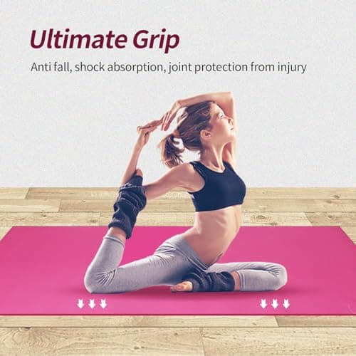 Detalle de smallrun Esterilla Yoga Antideslizante NBR Morado de 10 mm (183 x 61 cm)