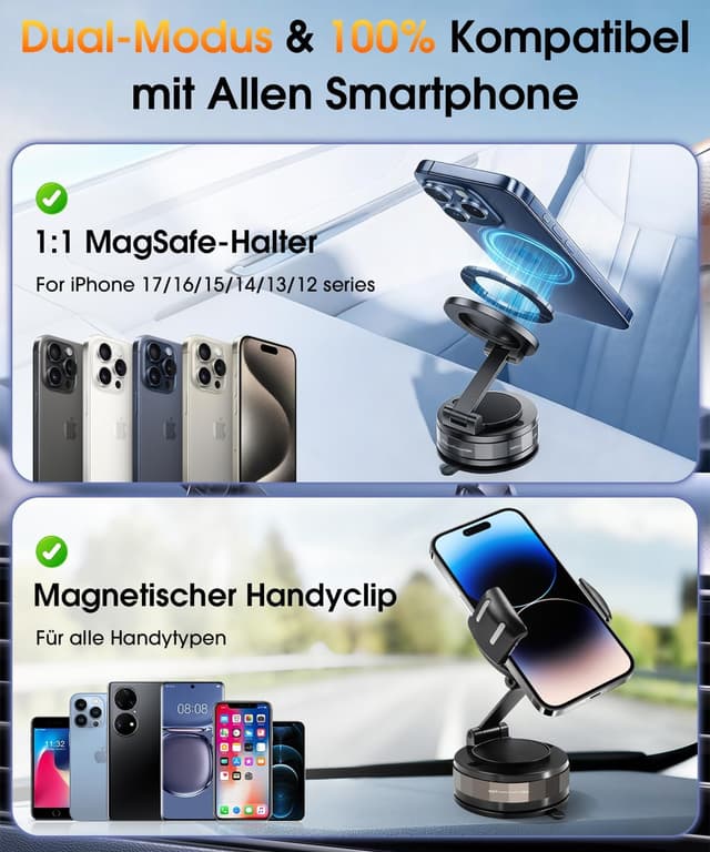 Detalle 2 de BOYUNSHI Vakuum Handyhalterung Auto Magnet