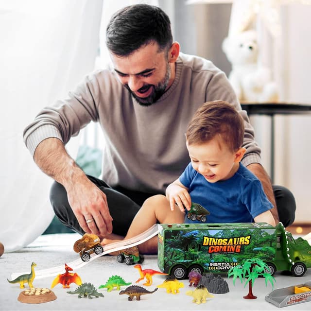 Thumbnail 4 de Aoskie Camion de transporteur dinosaure 23 pièces