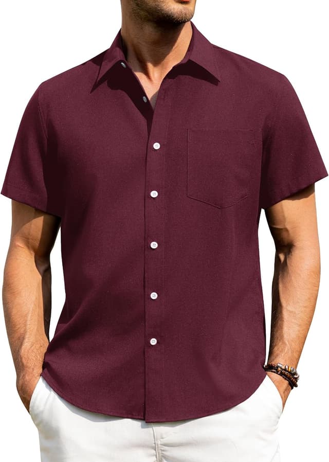 Thumbnail 6 de J.VER Men’s Linen Shirt Short Sleeve – Regular Fit Button-Down for Summer Beachwear
