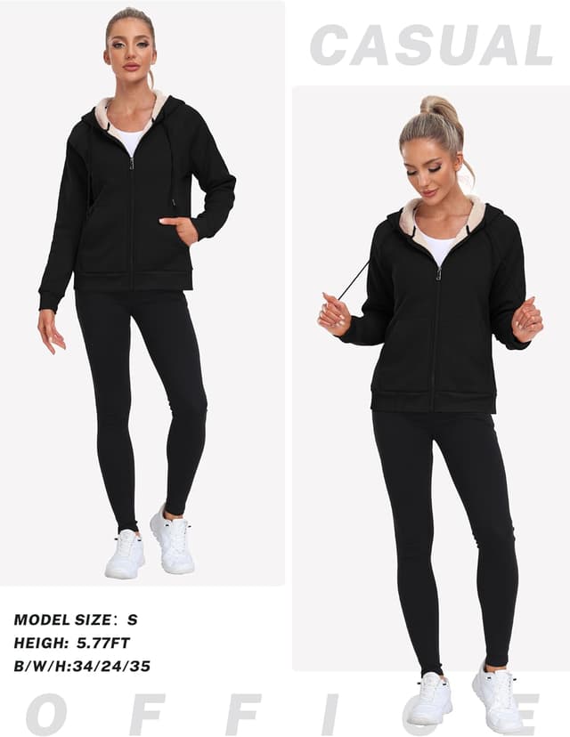 Thumbnail 6 de MoFiz Women's Fleece Zip-Up Hoodie with Pockets