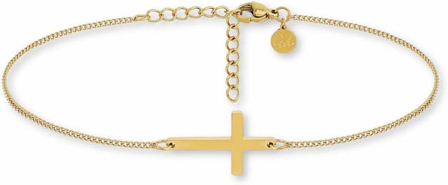 Thumbnail 6 de Damen-Fußkette mit Kreuz-Anhänger aus 316L-Edelstahl (18K Vergoldung, Roségold oder Silber) – verstellbar 22–27 cm