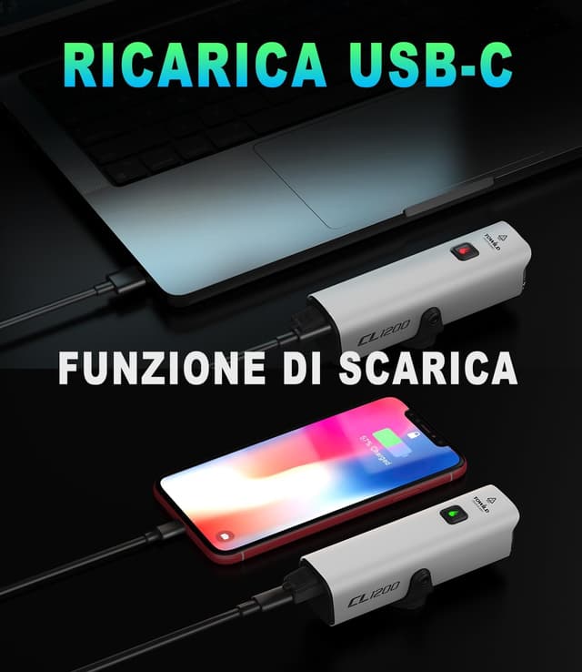 Thumbnail 6 de towild CL1200 1200 lumen luce anteriore per bici