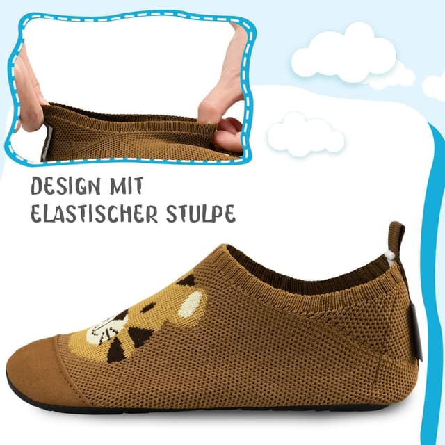 Detalle de Kyopp Hausschuhe Kinder: rutschfeste Barfußschuhe für Kindergarten & Lauflerner