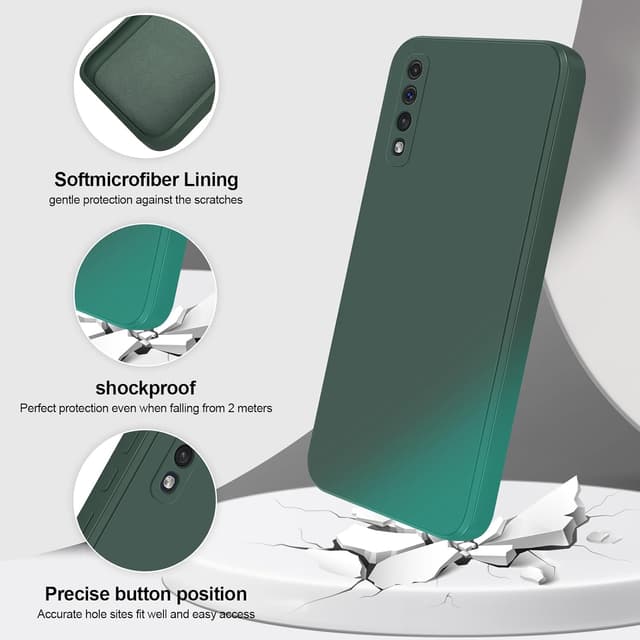 Detalle de GiiYoon Liquid-Silicone Hülle für Samsung Galaxy A50/A30S/A50s – weiches Rundumschutz-Case in grün