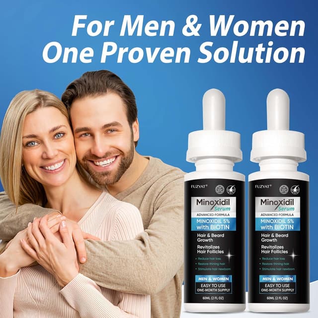 Detalle de 5% Minoxidil Hair Regrowth Serum (Men & Women) with Biotin & Castor Oil — 120ml