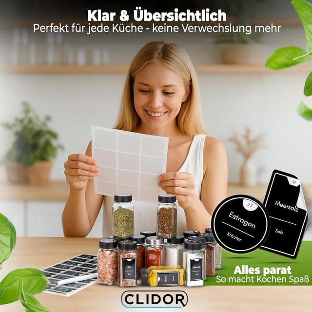 Thumbnail 5 de CLIDOR Gewürzetiketten 248 Stk Rund & Eckig