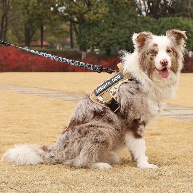 Thumbnail 6 de Belababy Tactical Anti Pull Dog Harness (Yellow Camo) – Adjustable Front Clip, Breathable Service Vest with Handle – XL