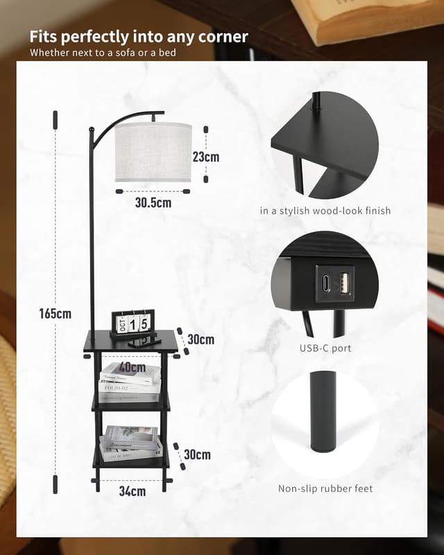 Thumbnail 1 de LuminexDesigns Lampadaire étagères 3 niveaux