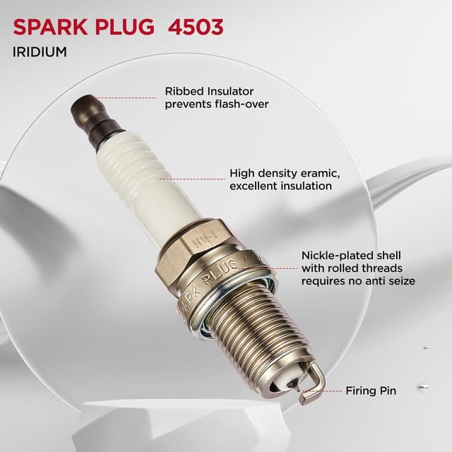 Detalle de SYKRSS Set of 4 Ignition Coil Pack UF247 + Iridium Spark Plugs 4503 (4-Pack) for Select 1.8L Chevy/Toyota Applications