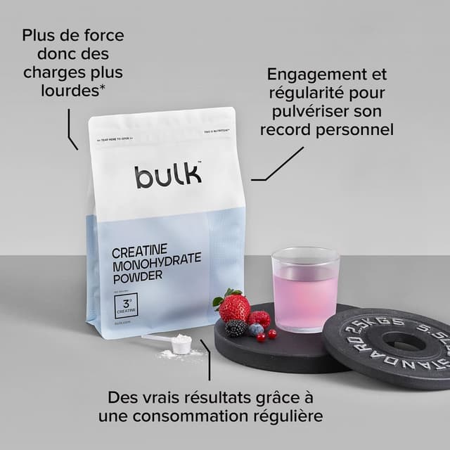 Thumbnail 3 de Bulk Créatine Monohydrate 500 g — Créatine pure 147 portions 💪