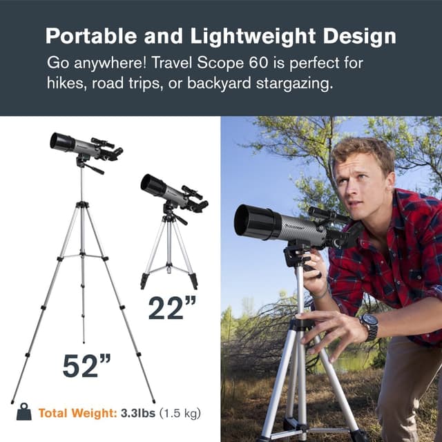 Detalle 2 de Celestron Travel Scope 70 (21035) — kit télescope réfracteur portable avec sac à dos