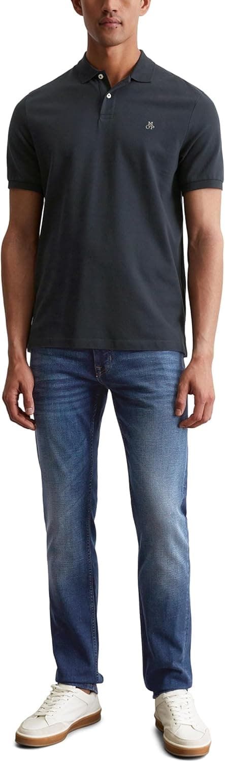 Detalle 2 de Marc O’Polo Herren T-Shirt B21223053092 (1er Pack) mit klassischem Polokragen