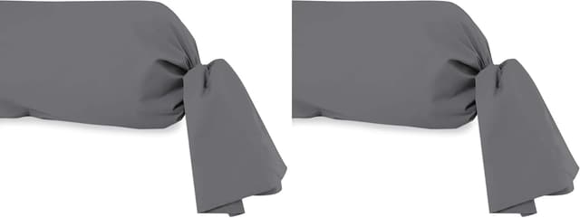 Detalle de Soleil d’ocre taie de traversin en coton 57 fils blanc 45x185 cm