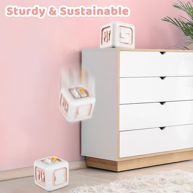 Detalle 2 de lerrbo Aktivitätswürfel Rosa – Montessori-Spielzeug für Kleinkinder ab 1 Jahr