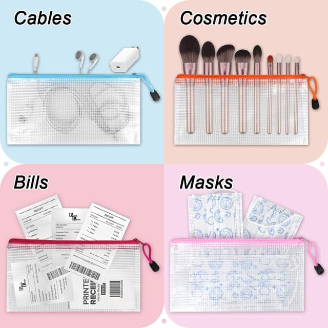 Thumbnail 6 de A6 Mesh Pencil Pouch 20 pcs clear organiser ✏