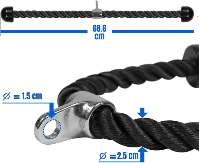 Detalle de Yes4All tricep rope cable attachment 2.5 cm