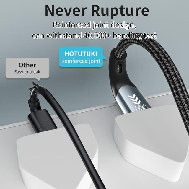 Detalle de USBC Kabel Verlängerung kompatibel mit Thunderbolt 4 (USB 4/USB 4.8K@60Hz, 40 Gbps, 240 W, 1 m) – USB-C Stecker auf Buchse