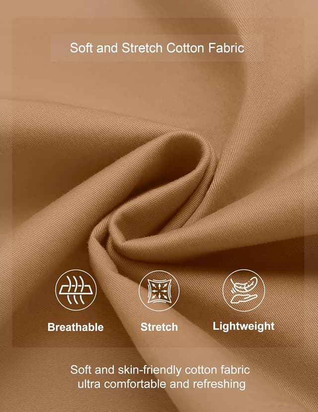 Detalle de COOFANDY Men’s Casual Cotton Drawstring Shorts with Elastic Waist