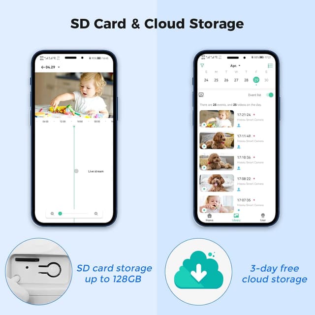Detalle 2 de Hiseeu Telecamera Wi-Fi 2K PTZ 360°